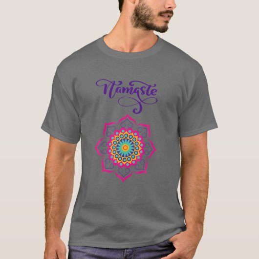 Namaste Mandala Boho Design T-shirt (Voorkant)
