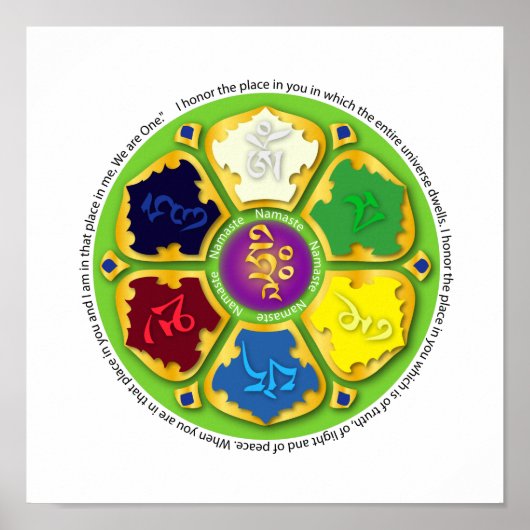 Namaste Mandala - groen Poster (Voorkant)