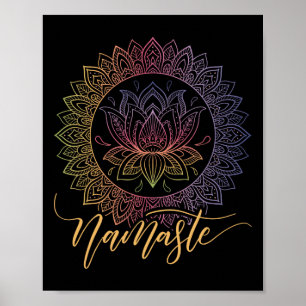 Namaste Mandala Lotus Bloem Yoga Kunst Poster