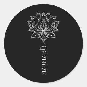 Namaste Mandala Lotus Meditatie Workout Yoga Liefd Ronde Sticker