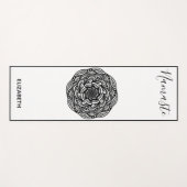 Namaste Mandala Naam Zwart Wit Elegant Yogamat (Voorkant (horizontaal))