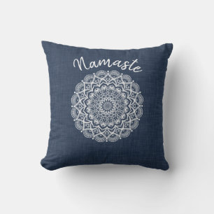 Namaste Mandala Navy Blue Modern Buitenkussen
