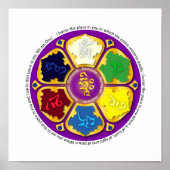 Namaste Mandala - paars Poster (Voorkant)