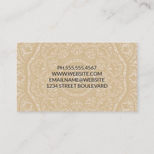 Namaste Mandala Pattern Visitekaartje (Achterkant)