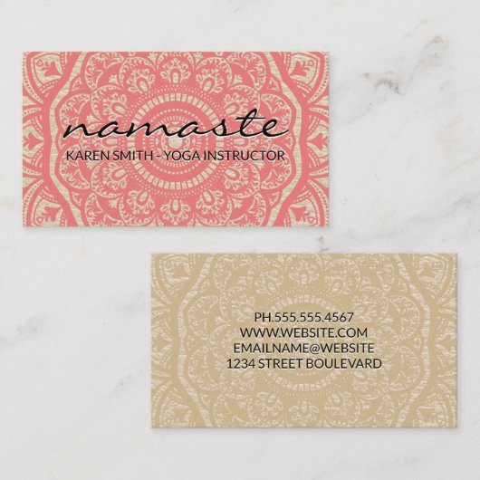 Namaste Mandala Pattern Visitekaartje (Voorkant / Achterkant)