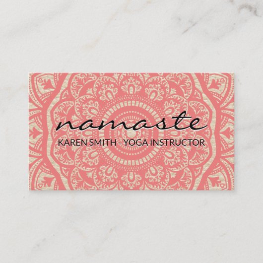 Namaste Mandala Pattern Visitekaartje (Voorkant)