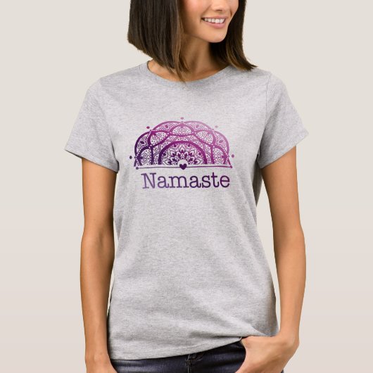 Namaste Mandala purple T-shirt (Voorkant)