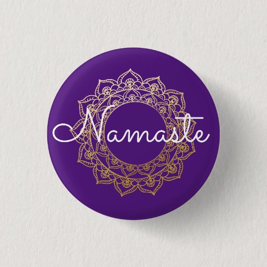 Namaste Mandala Ronde Button 3,2 Cm (Voorkant)
