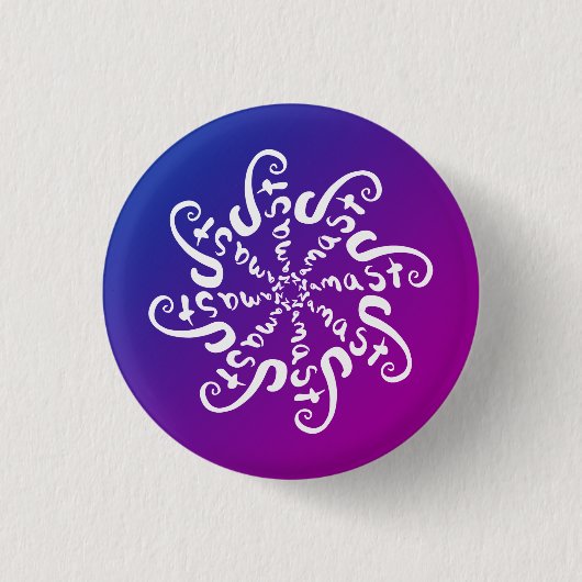 Namaste Mandala Ronde Button 3,2 Cm (Voorkant)