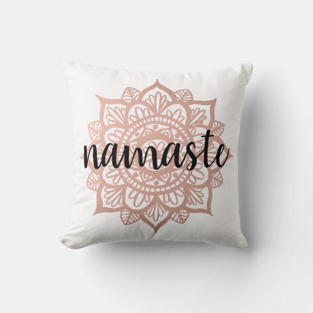 Namaste Mandala Roos Gold Kussen (Voorkant)