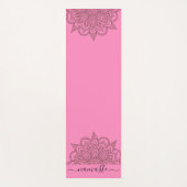 Namaste Mandala Script Pink Yogamat (Voorkant)
