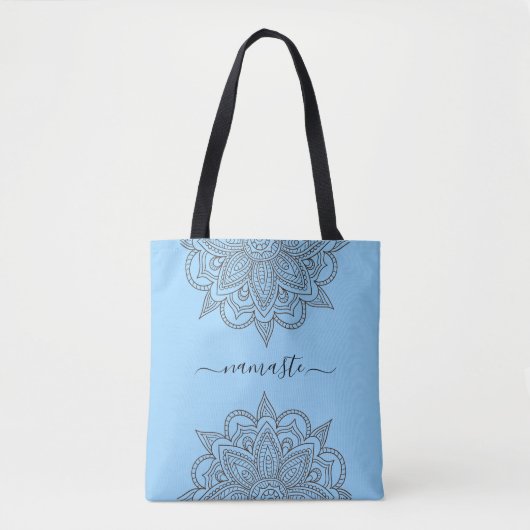 Namaste Mandala Universum Symbool blauw Tote Bag (Voorkant)