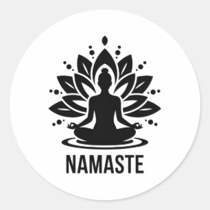 Namaste Meditatie Yoga Liefhebbers Ontspanning Spi Ronde Sticker