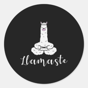 Namaste Meditatie Yoga Llama Citaat, Llamaste Ronde Sticker
