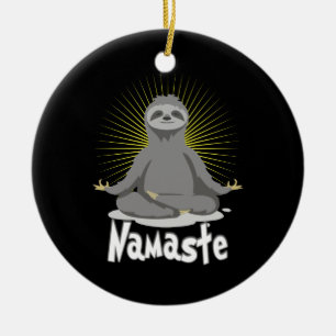 Namaste Meditating Yoga Sloth Keramisch Ornament