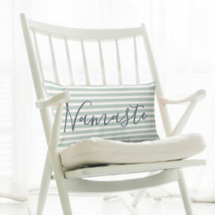 Namaste Meditation Yoga Quote Green Pattern Kussen