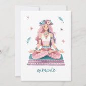 Namaste-meditierende Frau- boho Illustration Kaart (Voorkant)