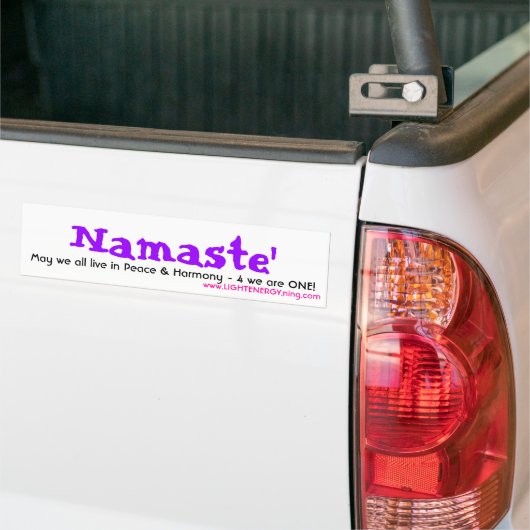 Namaste', mei dat we allemaal in vrede leven - Gep Bumpersticker (Op Truck)