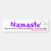 Namaste', mei dat we allemaal in vrede leven - Gep Bumpersticker (Voorkant)