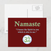 Namaste - met citaat en Om symbool Briefkaart (Voorkant / Achterkant)