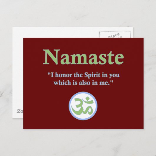 Namaste - met citaat en Om symbool Briefkaart (Voorkant / Achterkant)
