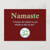 Namaste - met citaat en Om symbool Briefkaart (Voorkant)