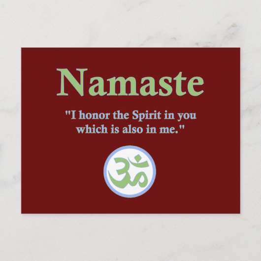 Namaste - met citaat en Om symbool Briefkaart (Voorkant)