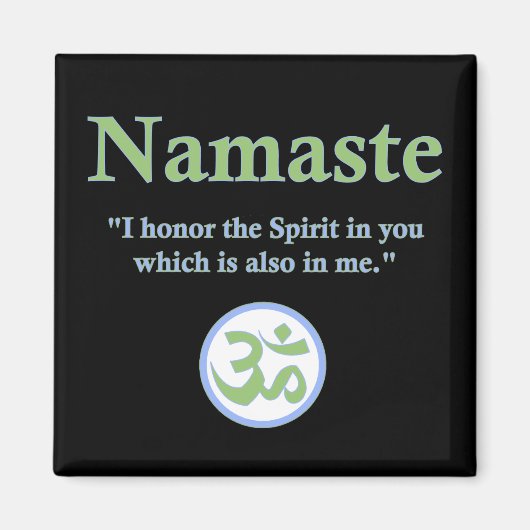 Namaste - met citaat en Om symbool Magneet (Voorkant)