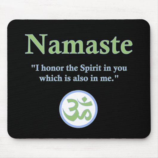 Namaste - met citaat en Om symbool Muismat (Voorkant)