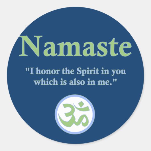 Namaste - met citaat en Om symbool Ronde Sticker (Voorkant)