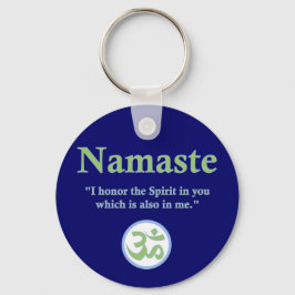 Namaste - met citaat en Om symbool Sleutelhanger