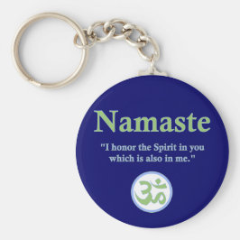 Namaste - met citaat en Om symbool Sleutelhanger
