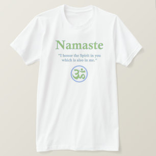 Namaste - met citaat en Om symbool T-shirt