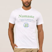 Namaste - met citaat en Om symbool T-shirt (Voorkant)