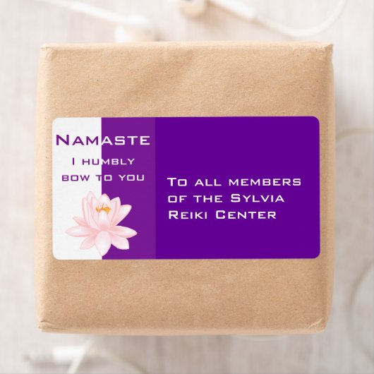 Namaste met lotusbloem etiket (Insitu)