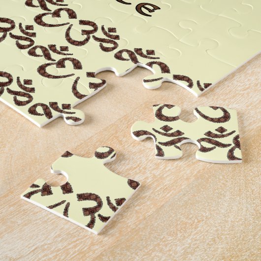 Namaste met Om Symbol Brown en Cream Legpuzzel (Zijkant)