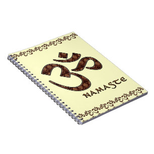 Namaste met Om Symbol Brown en Cream Notitieboek