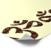 Namaste met Om Symbol Brown en Cream Poster (Hoek)
