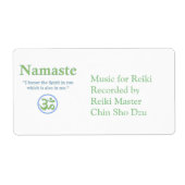 Namaste met Om-symbool Etiket (Voorkant)