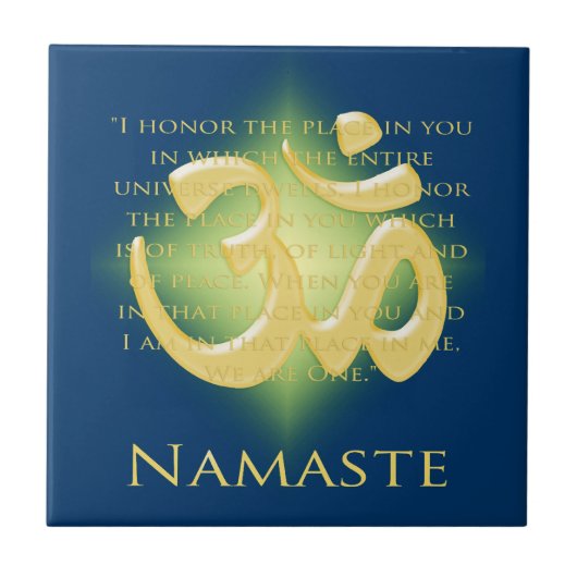 Namaste met Om-symbool Tegeltje (Voorkant)