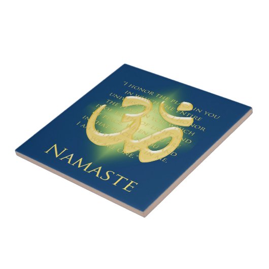Namaste met Om-symbool Tegeltje (Zijkant)
