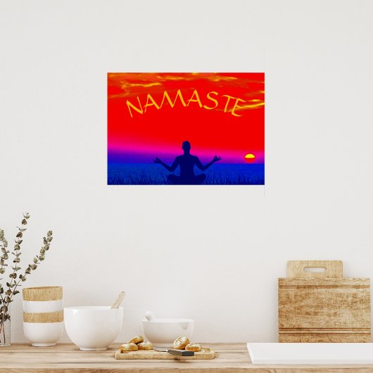 Namaste Mindfulness Meditation and Yoga Zen Sunset Poster (Keuken)