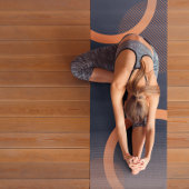 Namaste Modern Abstract Geometrisch Blauw Meditati Yogamat