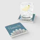 Namaste Modern Lotus Floral Stenen Onderzetter (Zijkant)