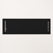 Namaste Modern Name Spiritual Meditation Black Yogamat (Achterkant (horizontaal))