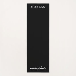 Namaste Modern Name Spiritual Meditation Black Yogamat