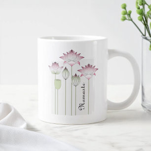 Namaste Moderne Roze Lotusbloem Grote Koffiekop