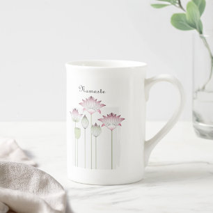 Namaste Moderne Roze Lotusbloem Porselein Kop