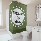 Namaste My Dear - Groen Douchegordijn (In situ)