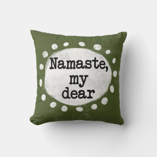 Namaste My Dear - Groen Sierkussen